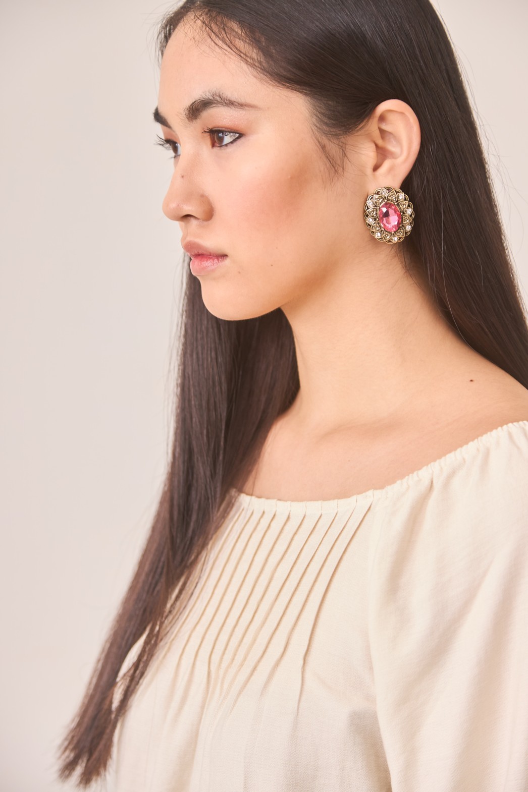 PENDIENTES PIEDRA ROSA