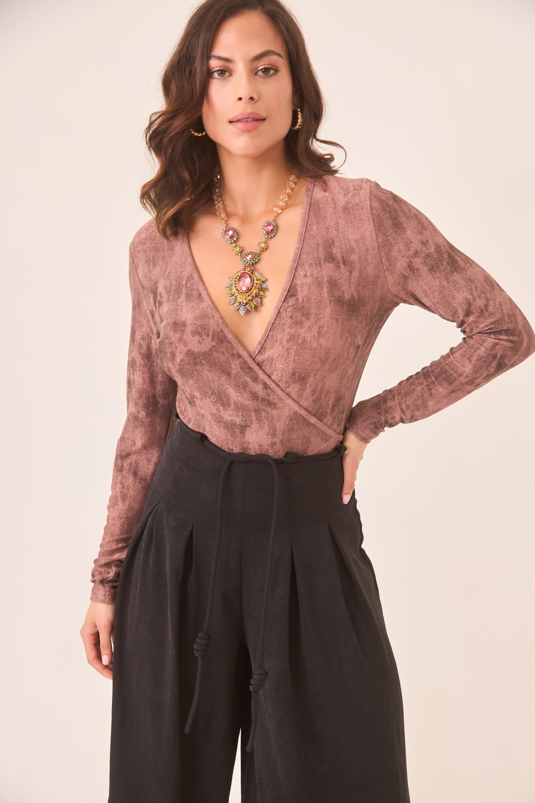 KNOTTED DART PALAZZO PANTS 2