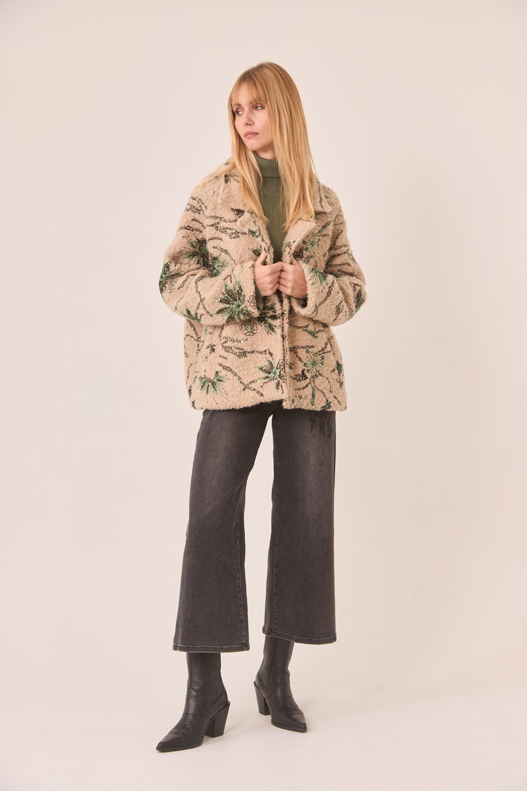 EMBROIDERED SHEARLING FANTASY COAT 2
