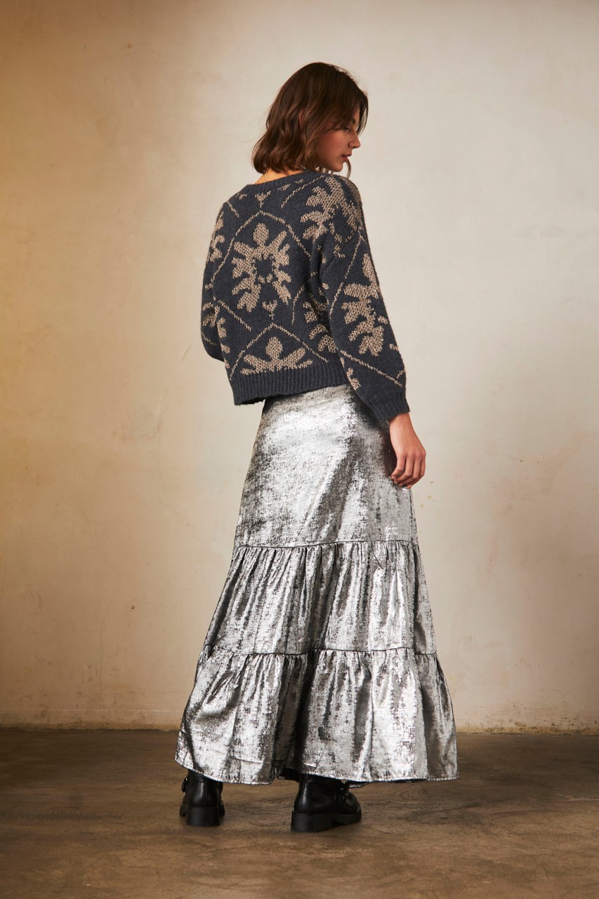 Silver metallic skirt vintage hotsell