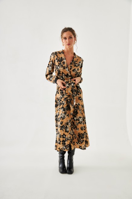 FLORAL WRAPPED DRESS