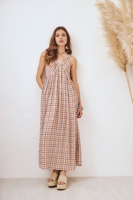 VESTIDO HALTER CUADROS
