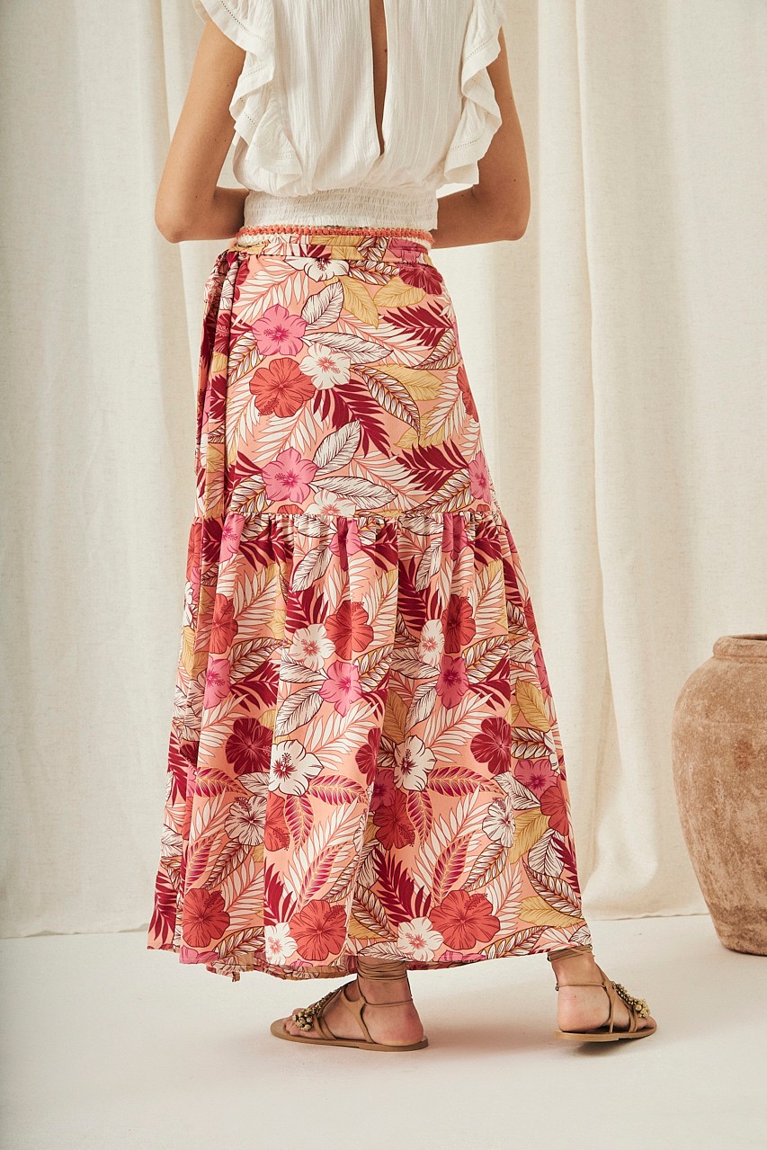 FLORAL PRINT SARONG SKIRT