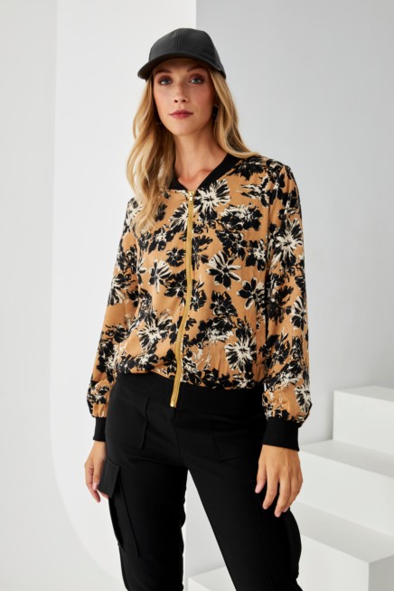 CHAQUETA BOMBER ESTAMPADO FLORAL