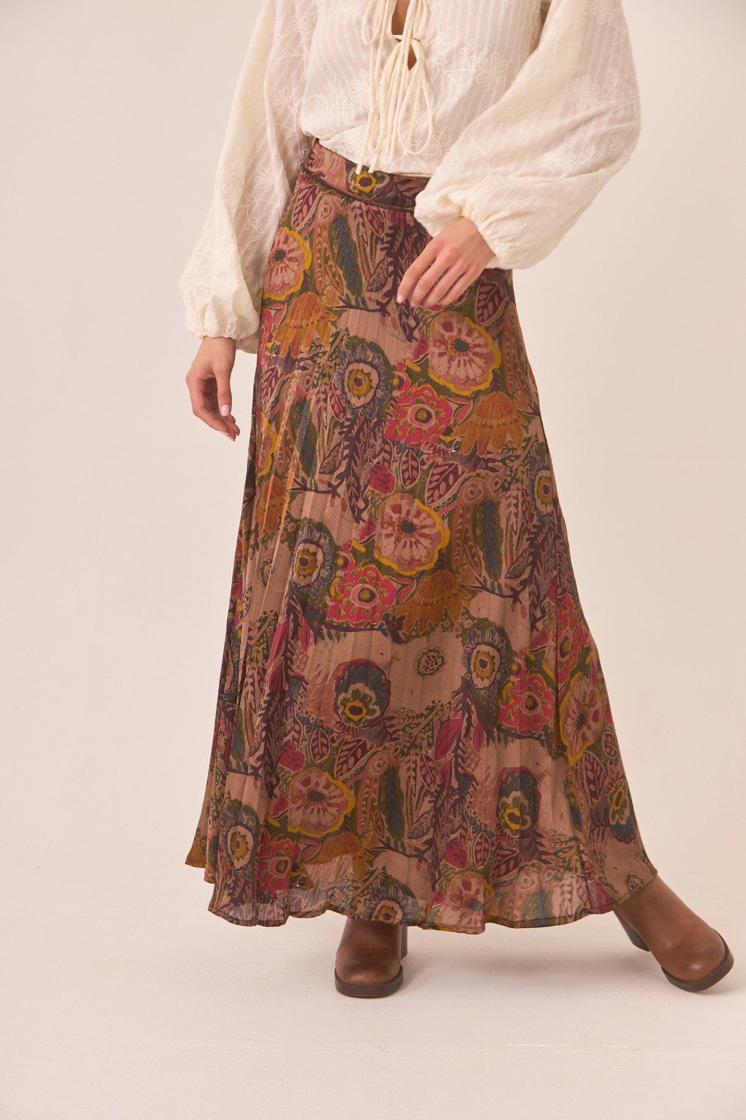 FALDA PLISADA FLORES MULTICOLOR 1