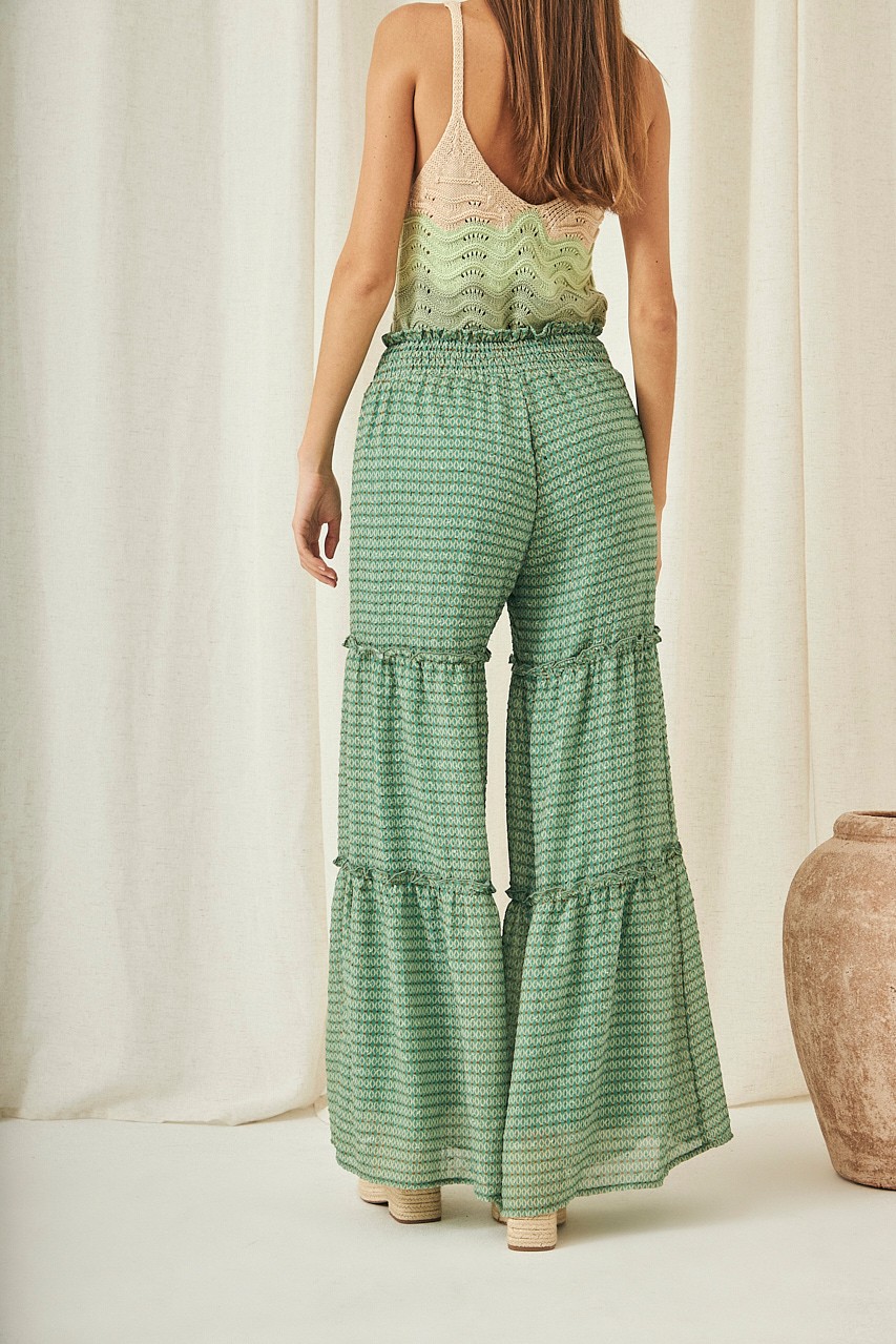 PRINTED PALAZZO TROUSERS WITH RUFFLES 3