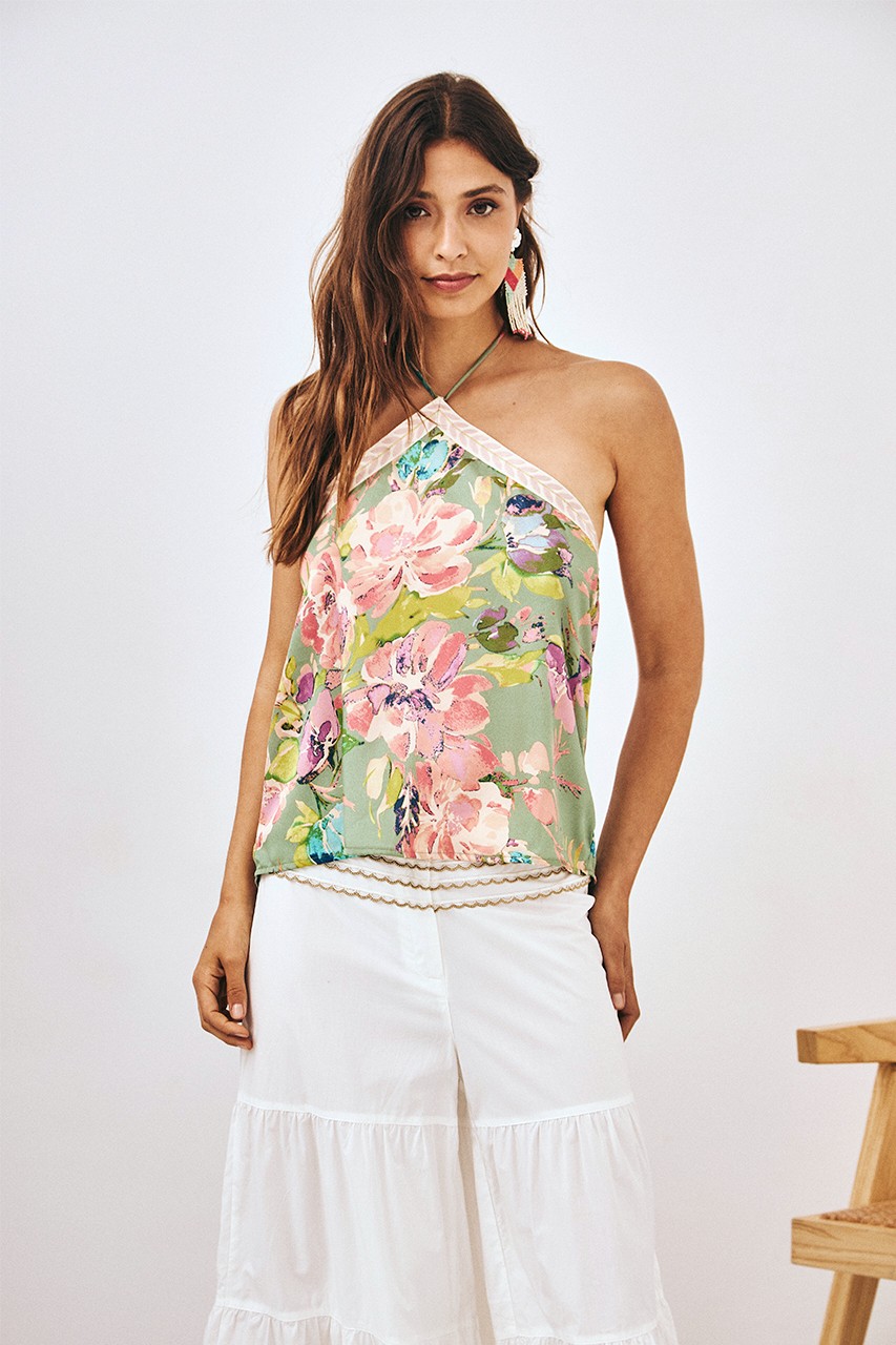 FLORAL HALTER TOP 