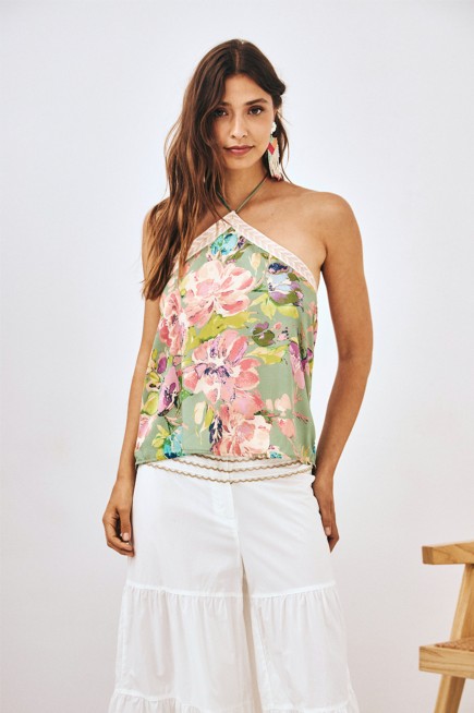 TOP HALTER FLORES