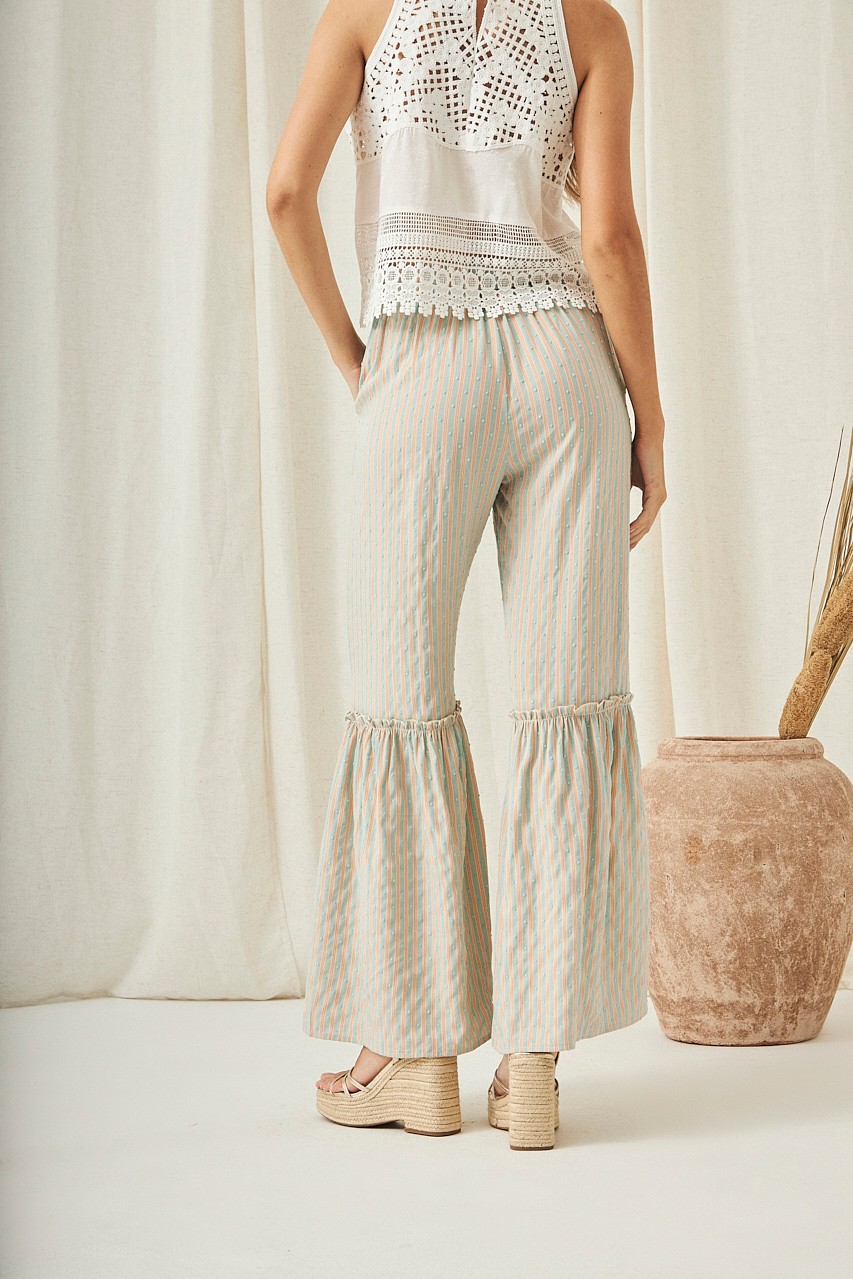 STRIPED DOTTED MESH TROUSERS 3
