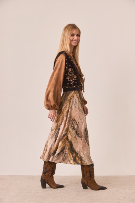 MARBLE PRINTED SKIRT