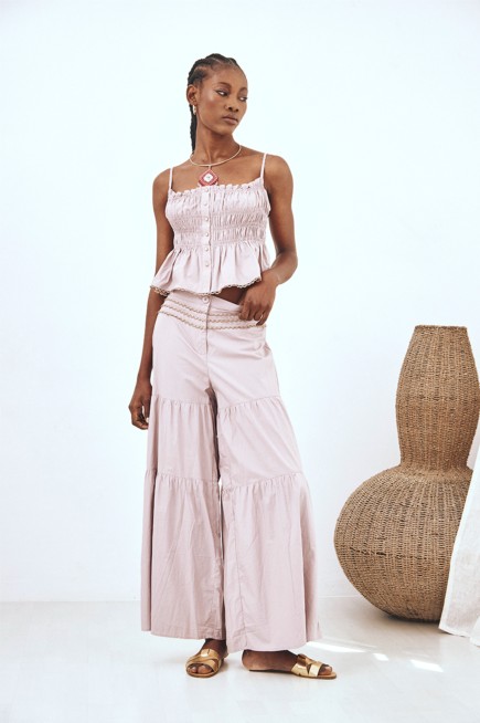 VIOLET RUFFLED TROUSERS