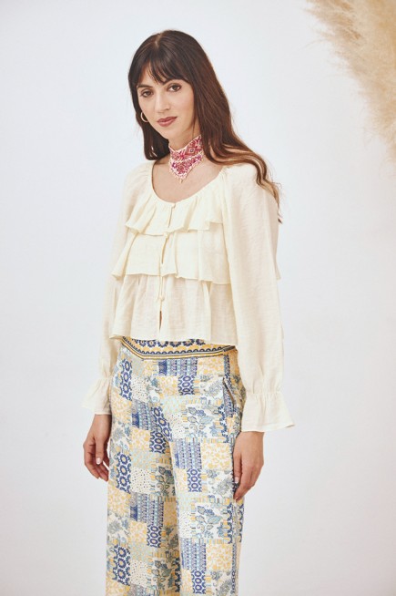 BLUSA VOLANTES BOTONES