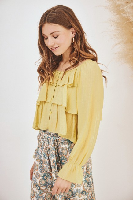 BLUSA CROPPED VOLANTES
