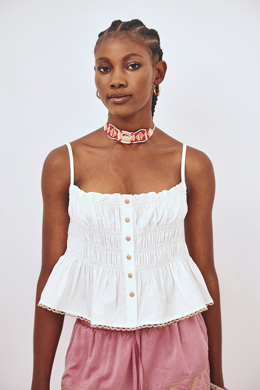 WHITE SMOCKED TOP 2