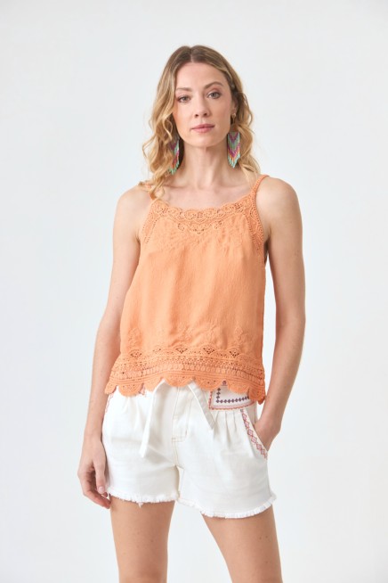 TOP LENCERO BLONDA PEACH