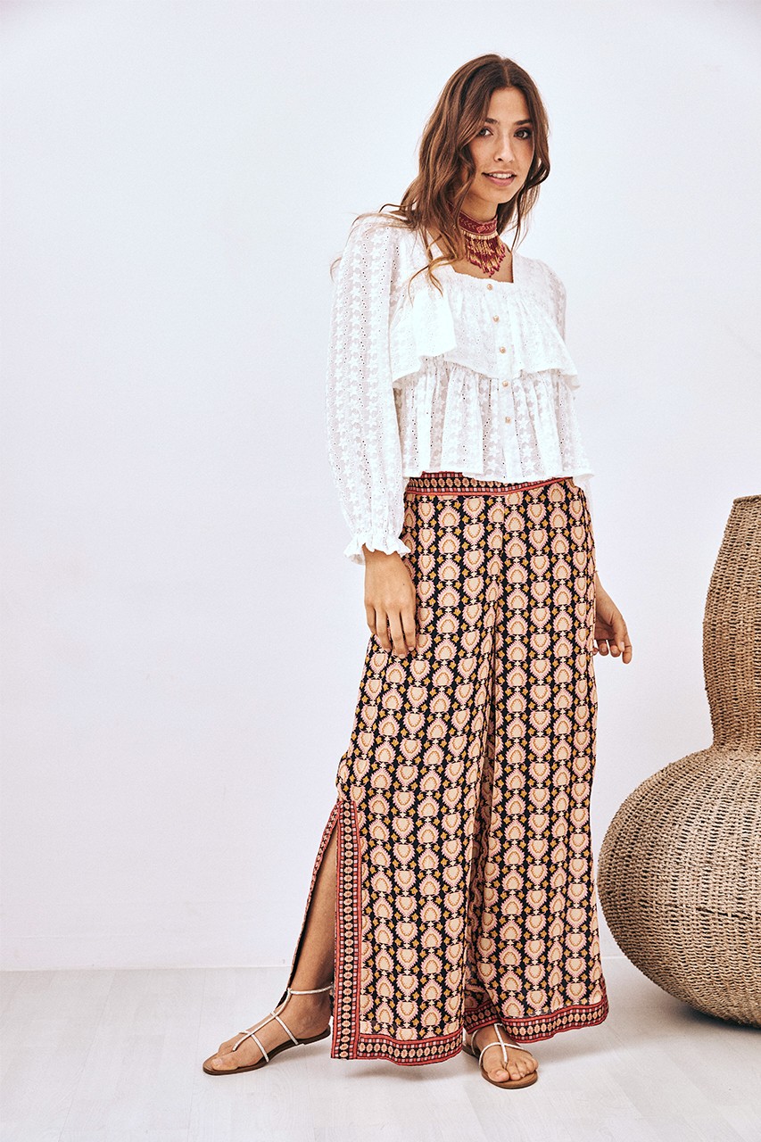 FLOWERS RUFFLED BLOUSE 1