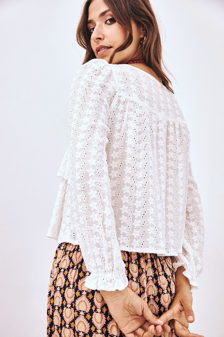 FLOWERS RUFFLED BLOUSE 3