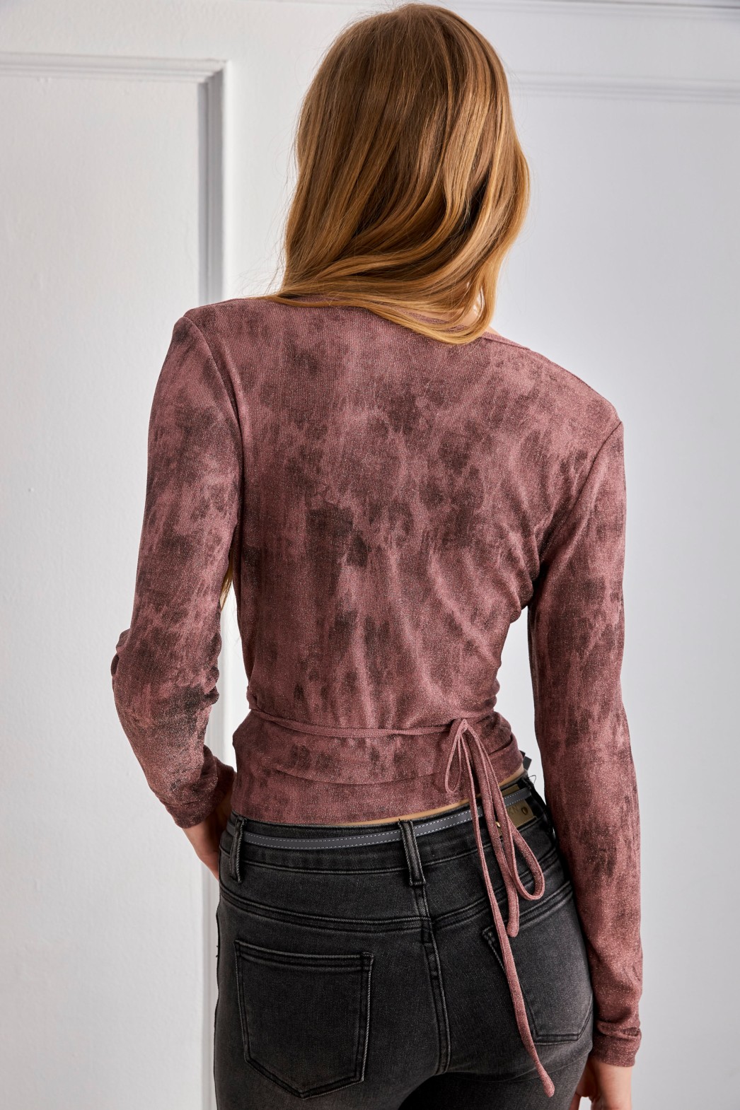 TIE-DYE EFFECT LUREX BALLERINA CROSSOVER TOP 3