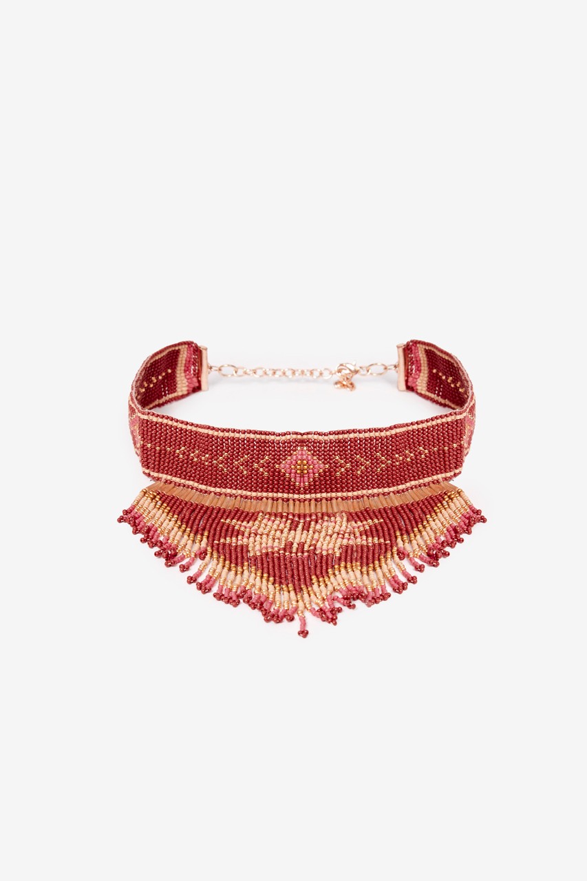CHOKER ÉTNICO FLECOS CUENTAS 1