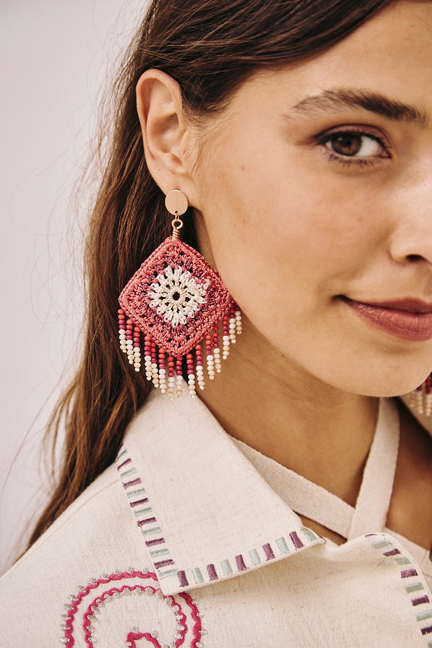 FRINGES CROCHET EARRINGS
