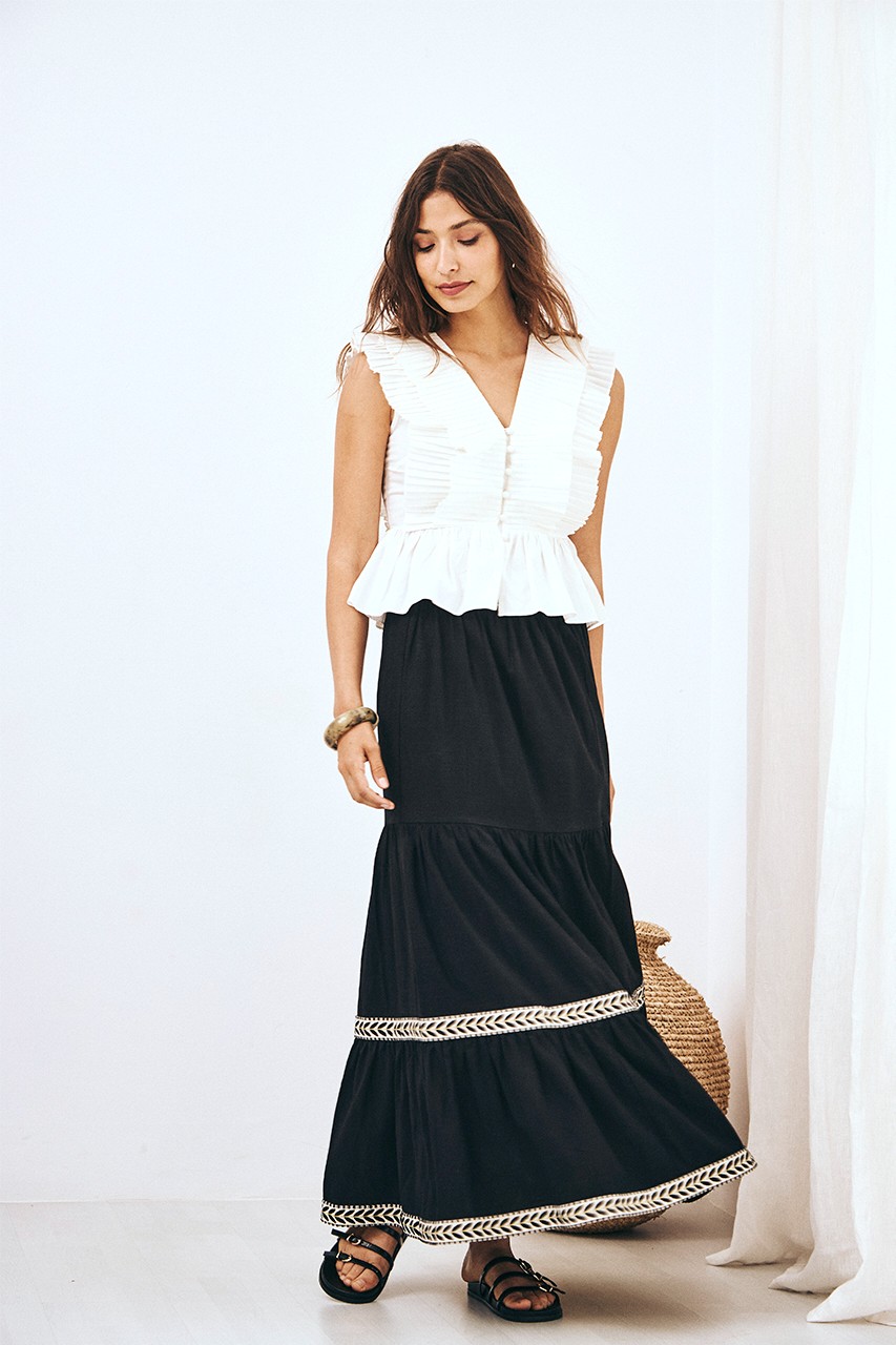 RUFFLES PLEATED TOP
