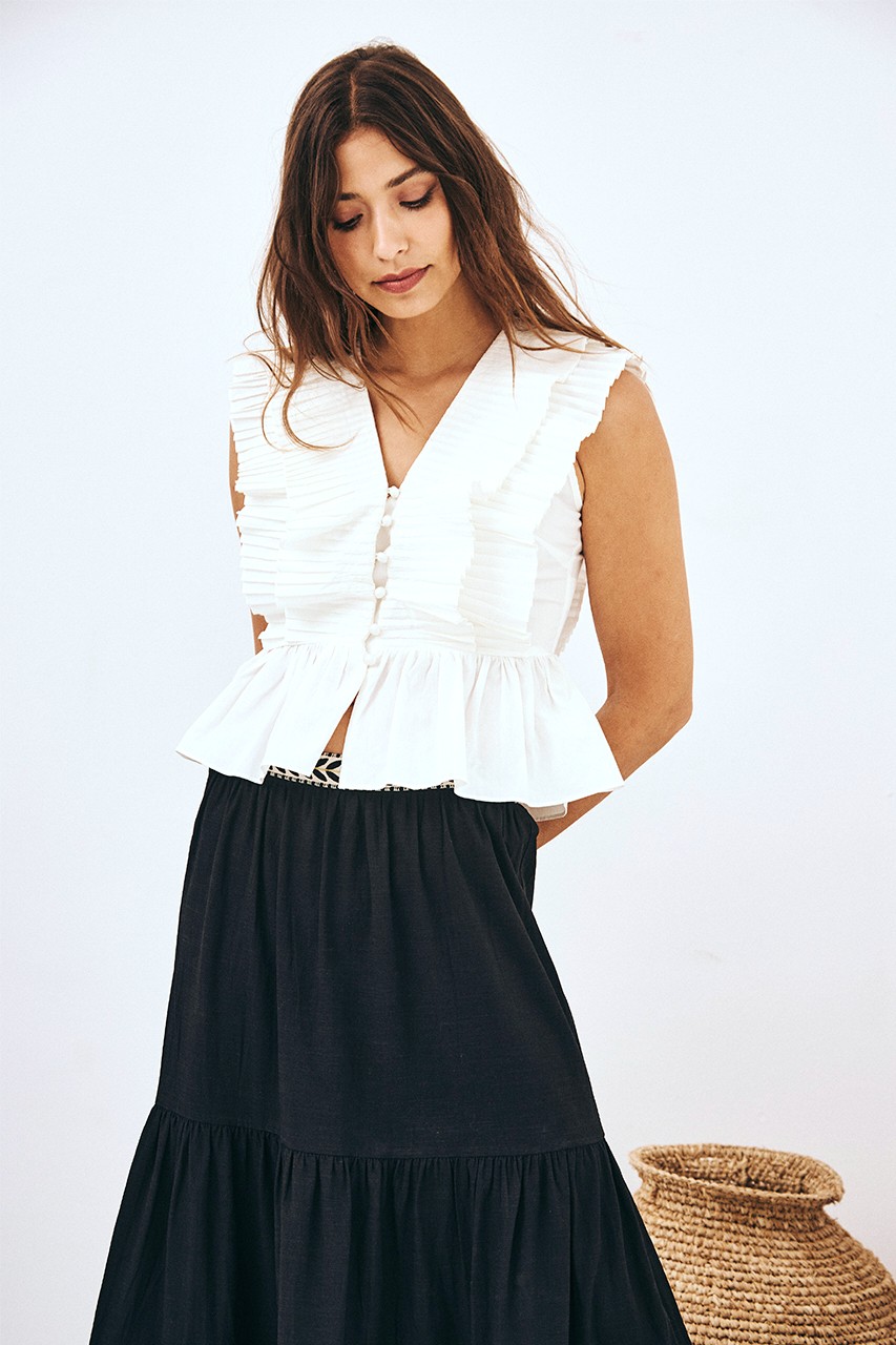 RUFFLES PLEATED TOP 1