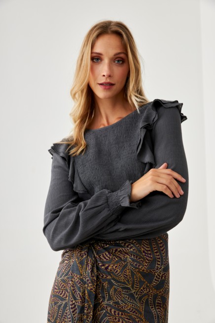 BLUSA SMOKED VOLANTES