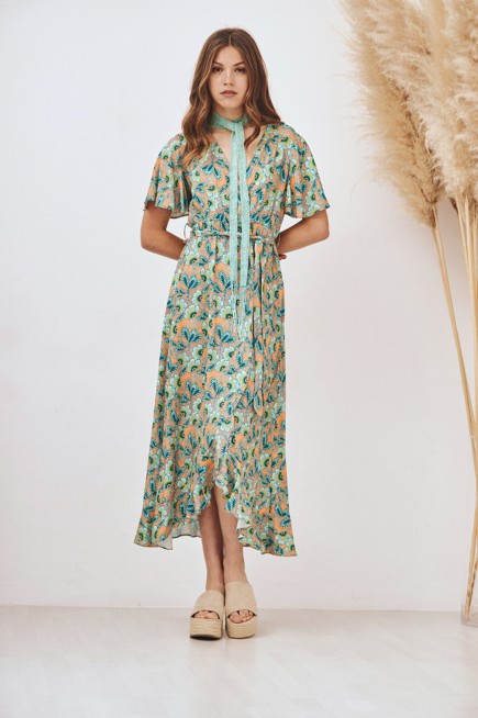 VESTIDO CRUZADO PLANTAS