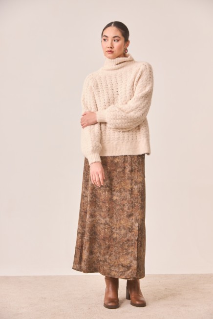 BOW WRAPPED PRINTED SKIRT