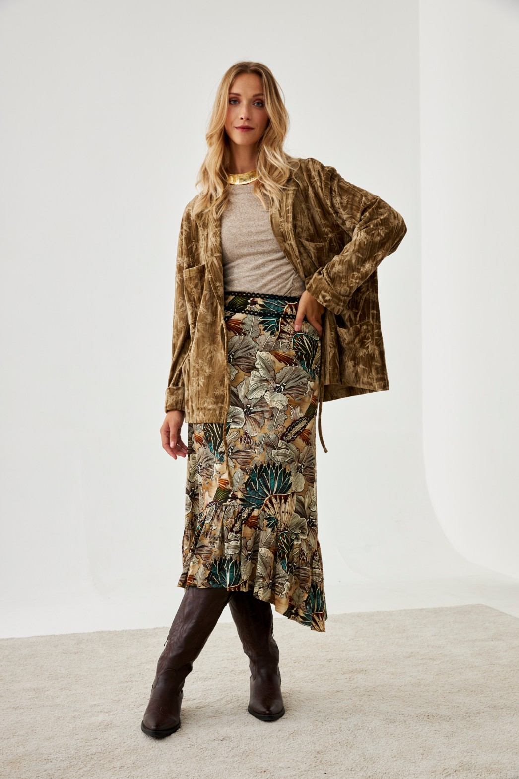 ASYMMETRICAL FLORAL RUFFLE SKIRT 3