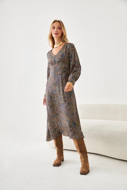 VESTIDO MIDI PLANTAS