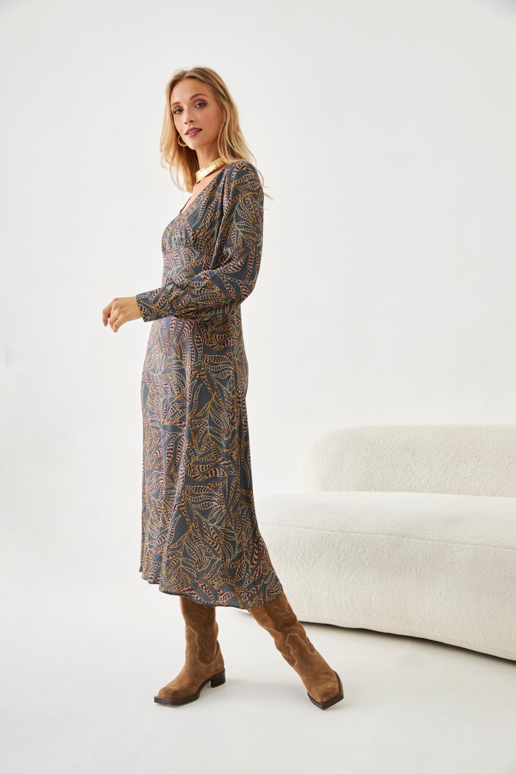 PLANTS MIDI DRESS 1