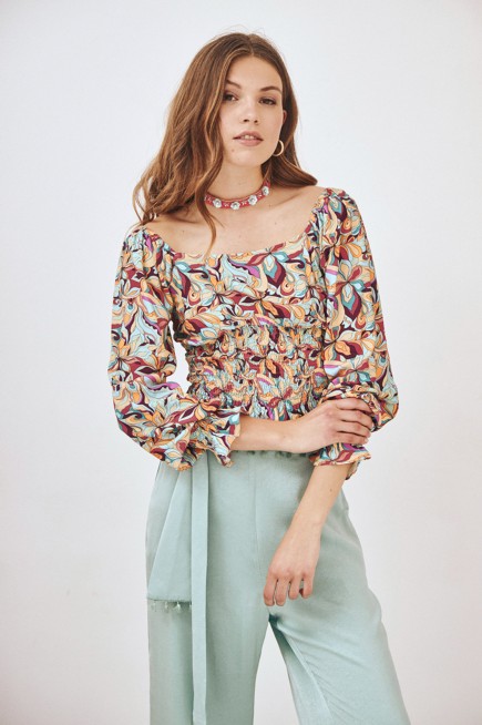BLUSA RETRO FRUNCIDOS