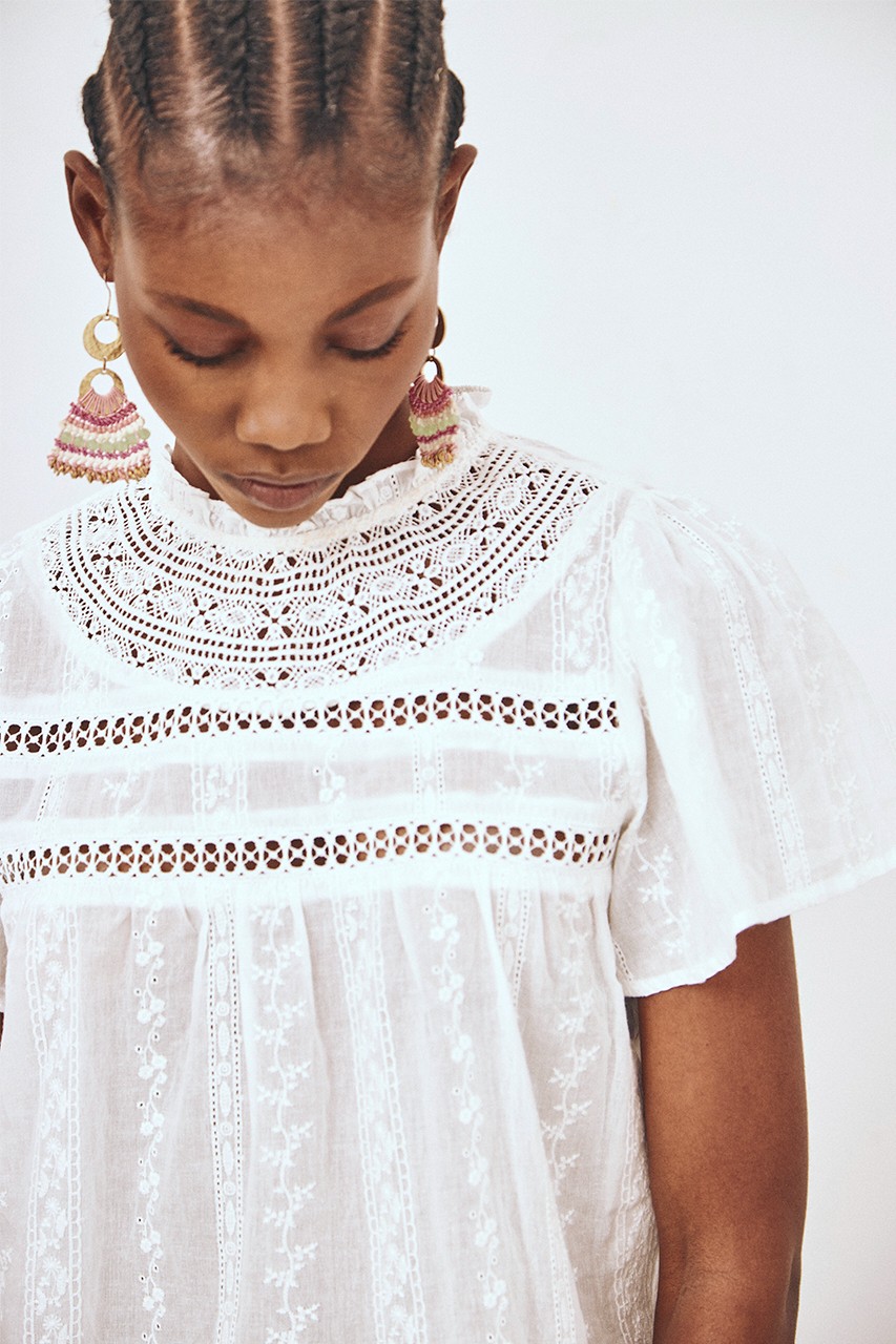BLUSA BORDADOS Y CALADOS