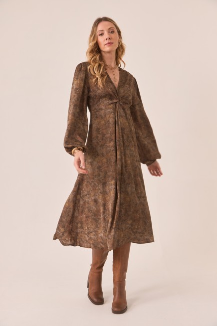 VESTIDO ESCOTE FRUNCIDO