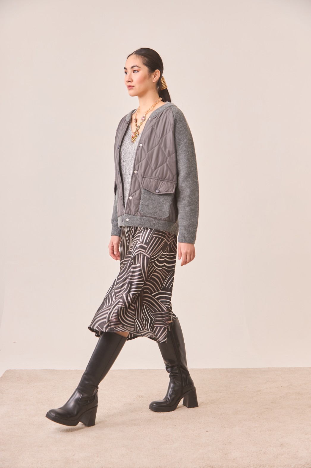 PRINTED MIDI SKIRT 1