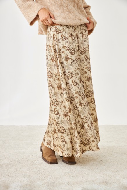 LONG FLOWING PRINTED SKIRT