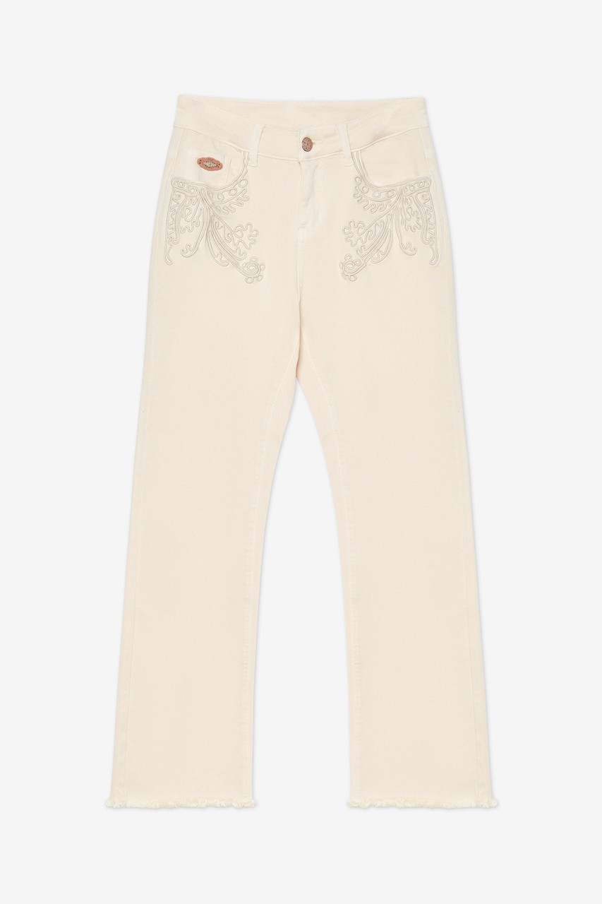 EMBROIDERED STRAIGHT JEANS