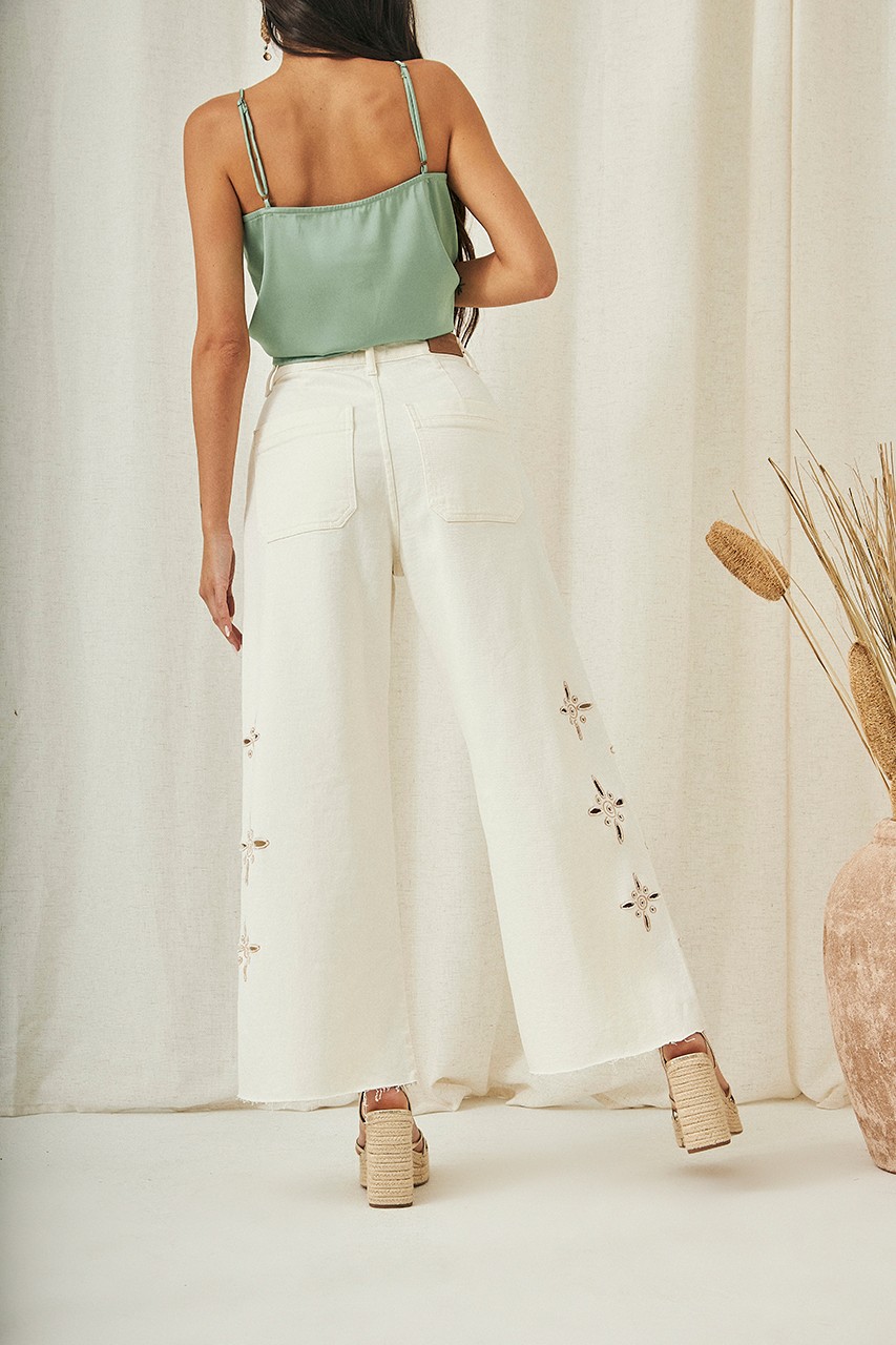 CULOTTE JEANS WITH EMBROIDERY