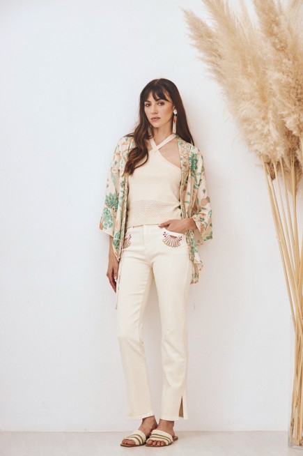 JEANS BOLSILLOS BORDADOS IVORY