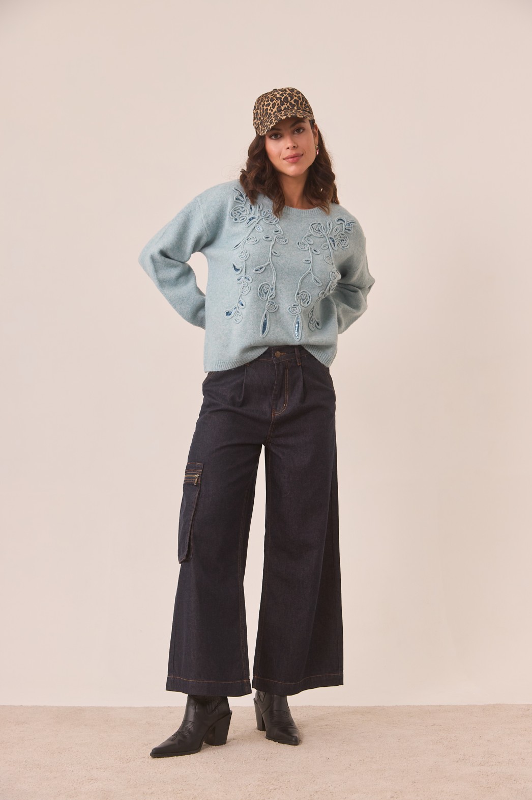 JEANS WIDE LEG CARGO
