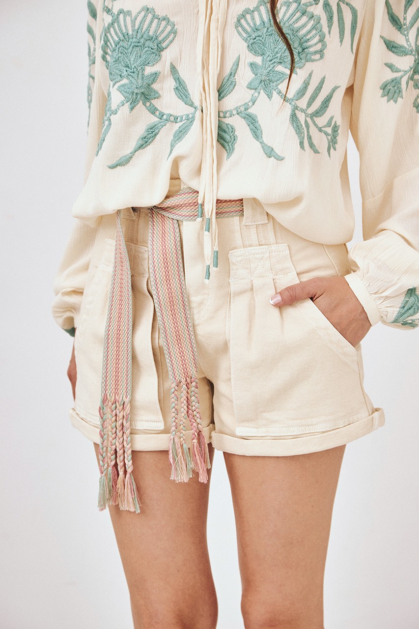 BELT DENIM SHORTS