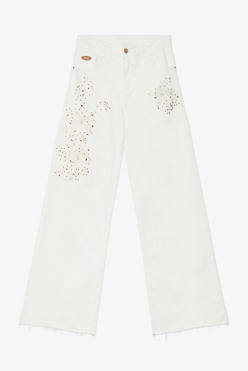 STRAIGHT JEANS EMBROIDERED BEADS 3