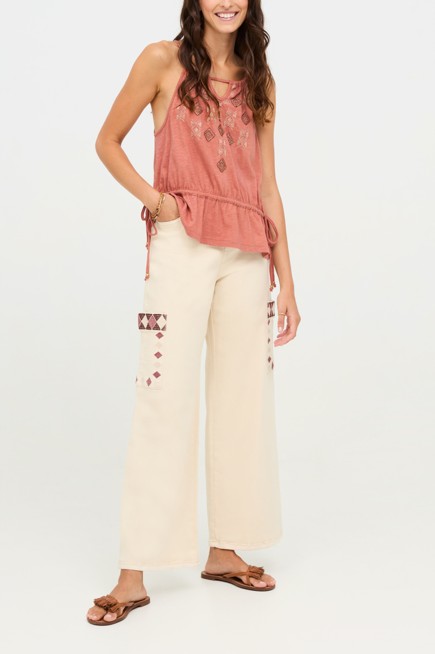 WIDE EMBROIDERED JEANS