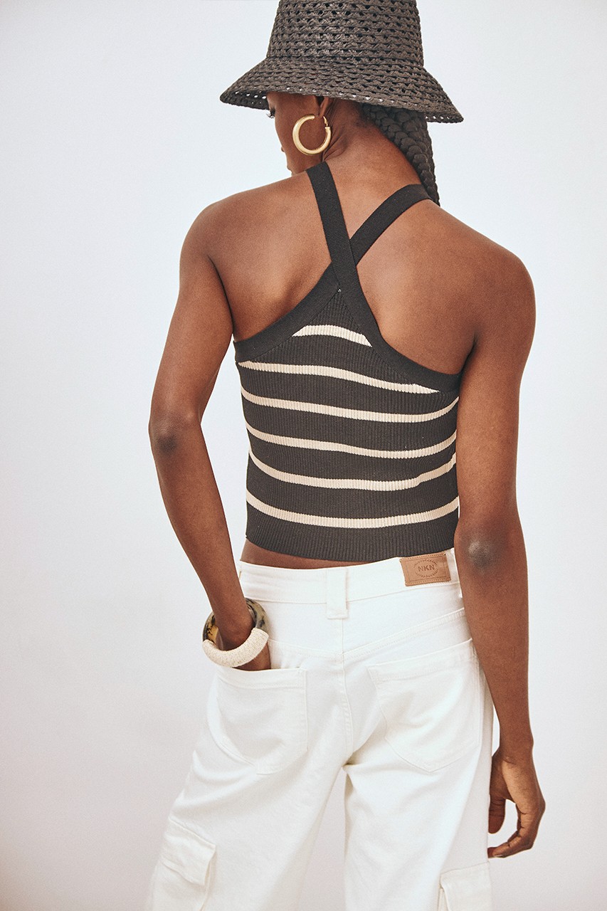 STRIPED BASIC HALTER TOP 3