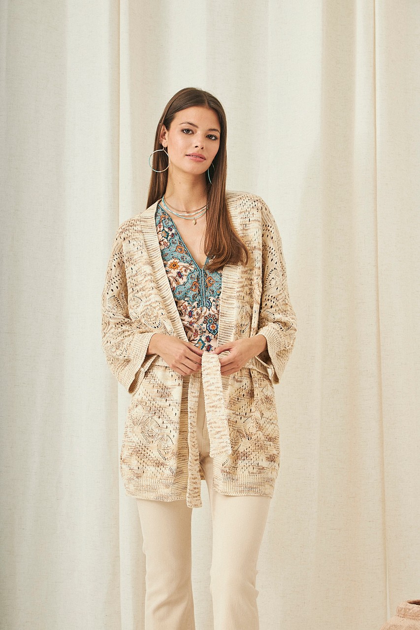 OPEN WEAVE KIMONO