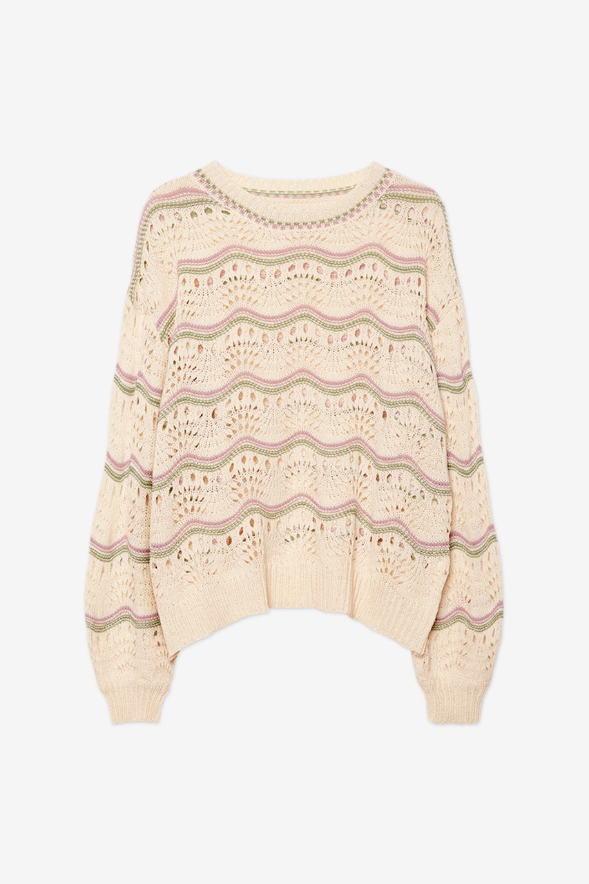 WAVE DESIGN OPEN WEAVE SWEATER