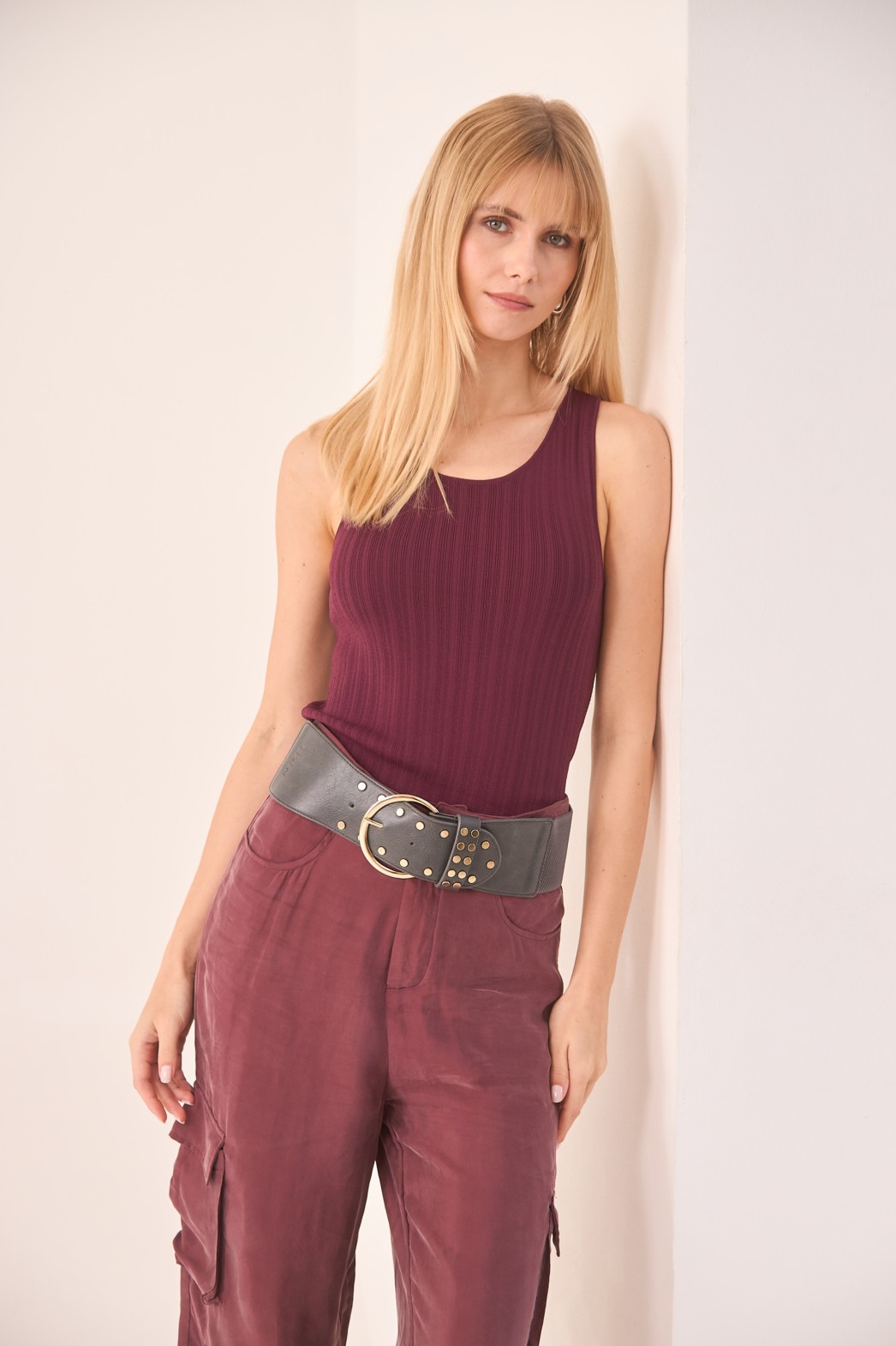 BURGUNDY KNITTED TOP