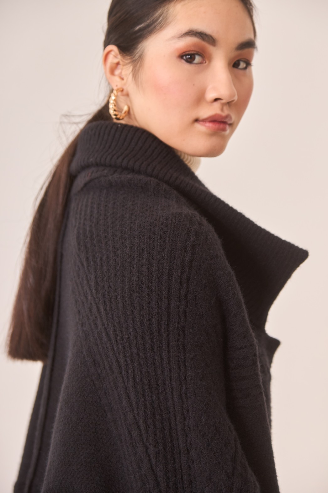 OVERSIZE CARDIGAN WITH TURN-DOWN COLLAR AND KIMONO SLEEVE 3
