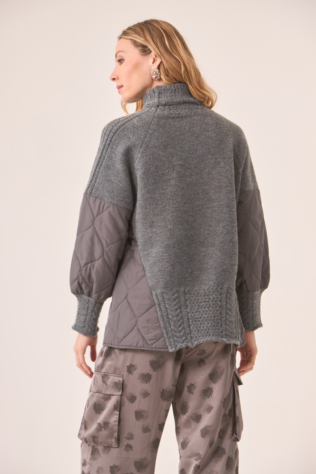 JERSEY CUELLO VUELTO COMBI DE PUNTO Y ACOLCHADO 2